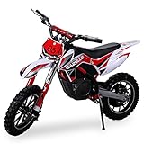 Kinder Mini Crossbike Gazelle ELEKTRO 500 WATT inklusive verstärkter Gabel Dirt Bike Dirtbike Pocket Cross (Rot)