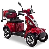 Rolektro E-Quad 25 V.3 Pro Rot mit Lithium Akku - Elektromobil 4-Rad - 80km Reichweite - 1000W Seniorenmobil mit Zulassung