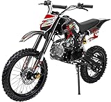 Actionbikes Motors Midi Kinder Jugend Crossbike JC125 125 cc - Hydraulische Scheibenbremsen - CDI Zündung - Bis 80 Km/h (Schwarz)