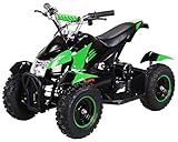 Mini Kinder Elektro Quad ATV Cobra 𝟴𝟬𝟬 Watt 36 V Pocket Quad - Original Actionbikes Motors - Saftey Touch - 3 Geschwindigkeitsstufen - Kinder Bike (Schwarz/Grün)