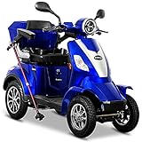 Rolektro E-Quad 25 V.2 Elektromobil Blau - 4-Rad Seniorenmobil 1000W - RW 50km - Koffer Rückwärtsgang USB EU-Zulassung